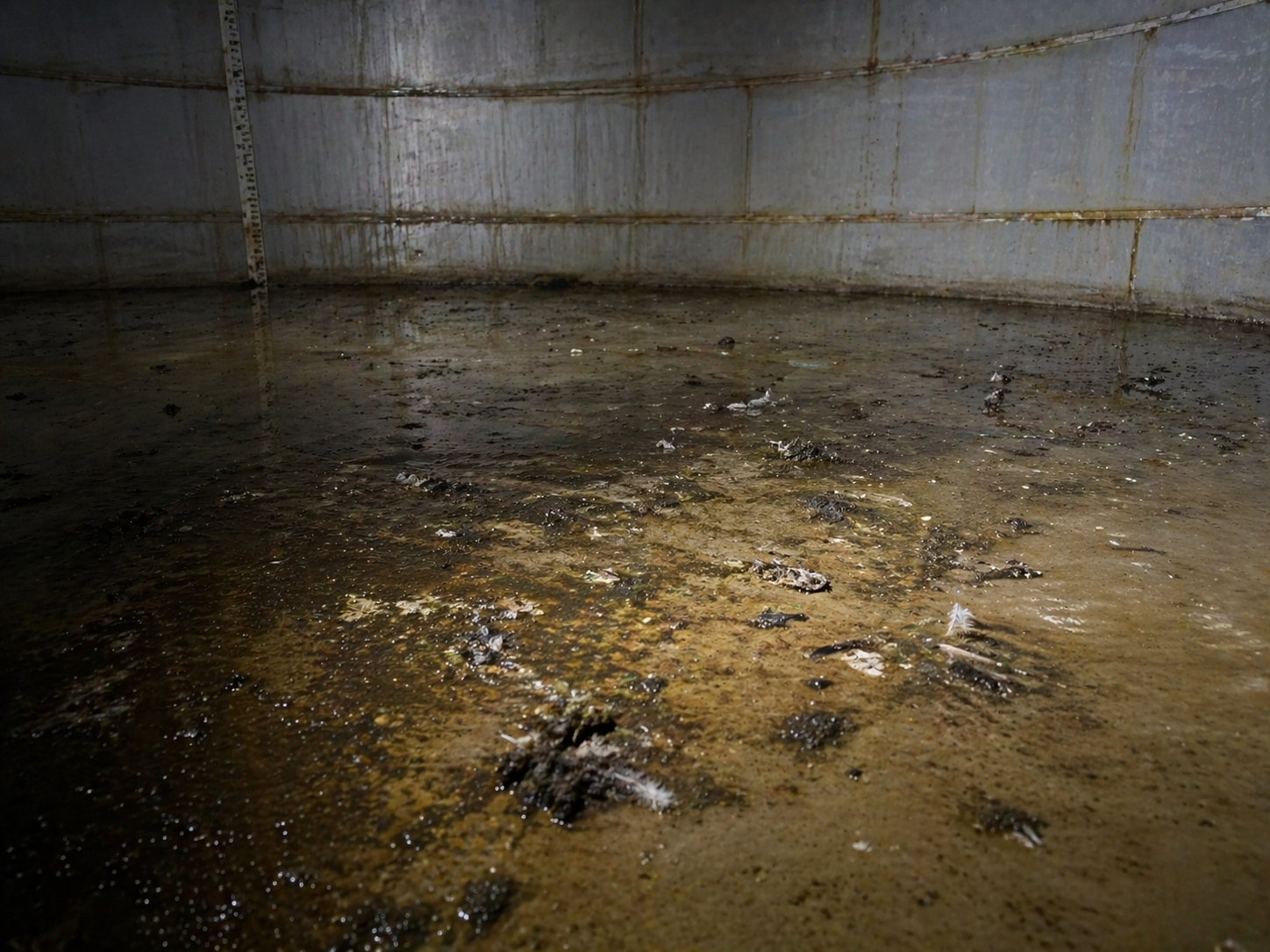 Biological matter found inside a neglected water storage tank